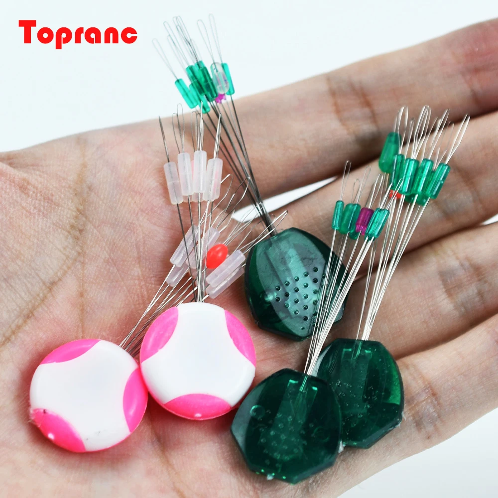 Topranc 20Pcs/Bag 7+2 Green 7+1 White Fishing Space Beans Anti Tangle Line Stopper for Fishing