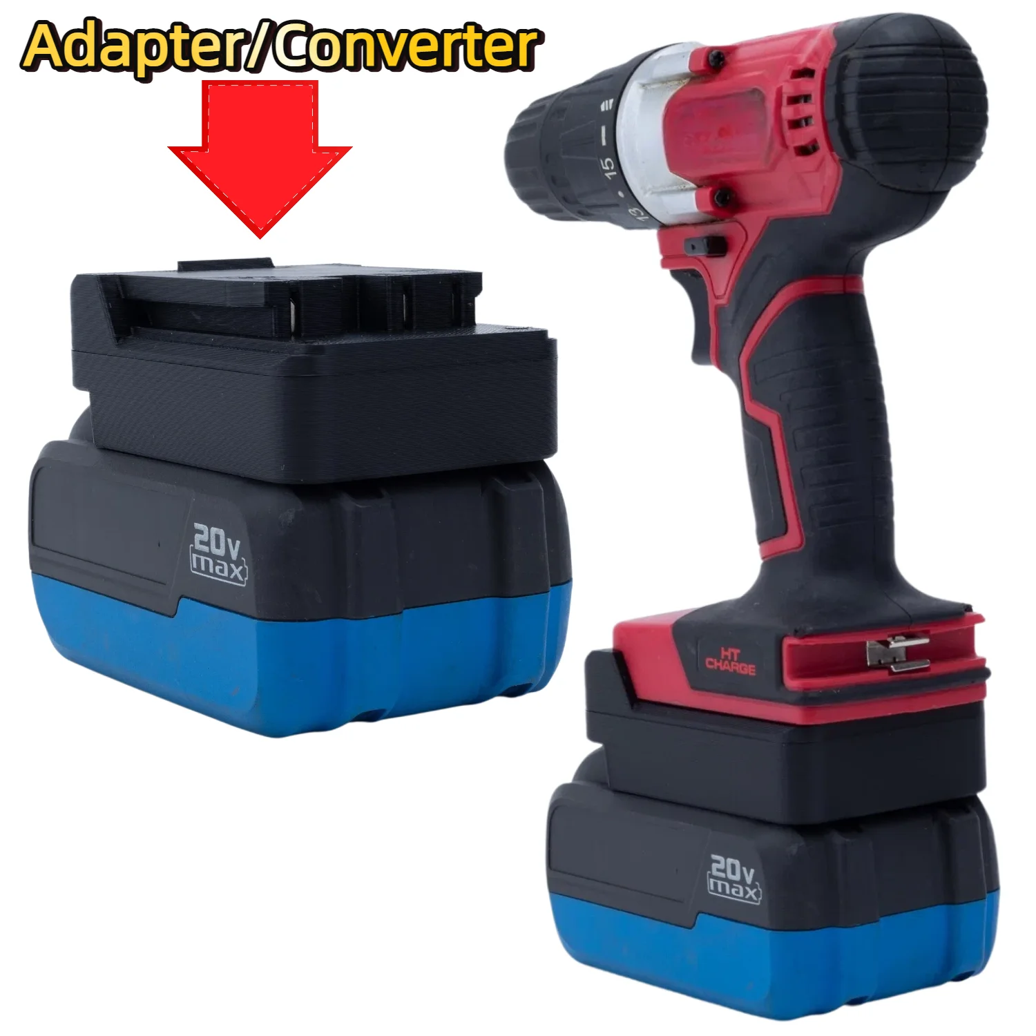 Battery Adapter/Converter for Mastercraft 20v PWR-POD（PWRPOD） Battery Converte To Hyper Tough 20V Cordless Drill Tools Accessory