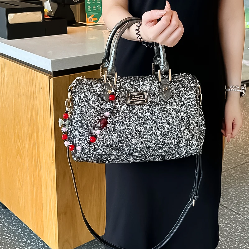 

2025 New Ladies Hand Bags Fashion Sequines Ita Bag Purses and Handbags Luxury Designer Shoulder Messenger Bag Women Sac