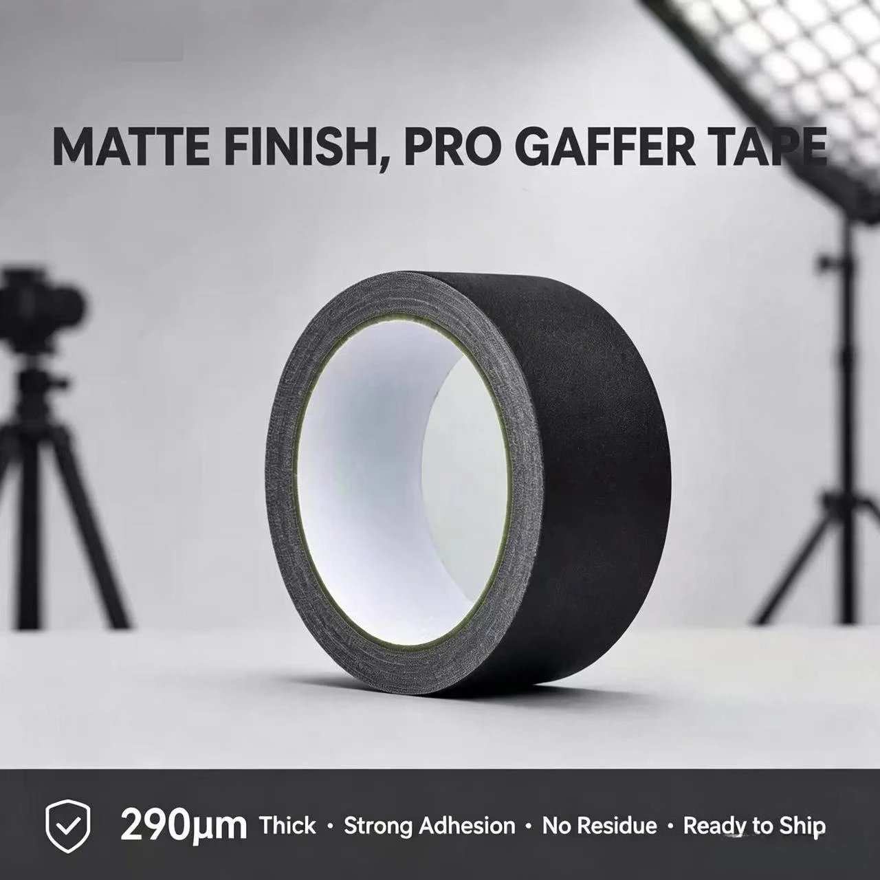 5cm x 10m Matte Cloth Duct Tape, Strong Adhesive, Tearable Waterproof Fabric Tape for Indoor & Outdoor Use,Stage Marking