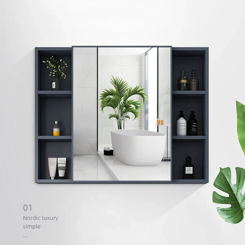 

Nordic Wall Mounted Cabinets Mirror Storage Space Saving Aesthetic Bathroom Cabinets Makeup Shower Mobile Bagno Home Furniture