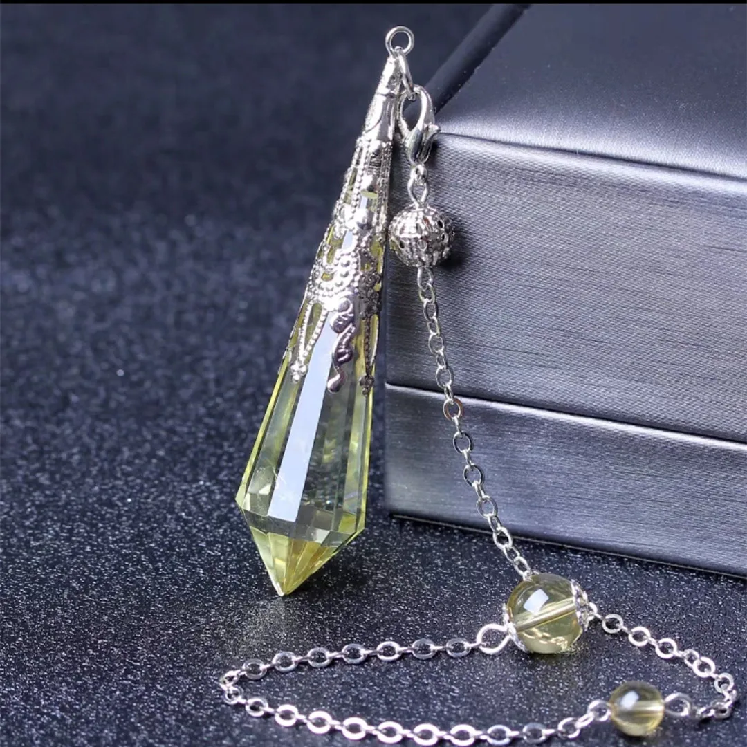 Natural Citrine Rose Quartz Amethyst Spiritual Pendulum Pendant Necklace 60x15mm Women Men Hexagonal Jewelry AAAAA