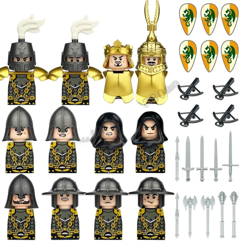 Mittelalterliche Europa-Militärfiguren Bausteine Römische Krieger Soldaten Burg Ritter Königliche Garde König Skelett Legion Bausteine – Detail 4