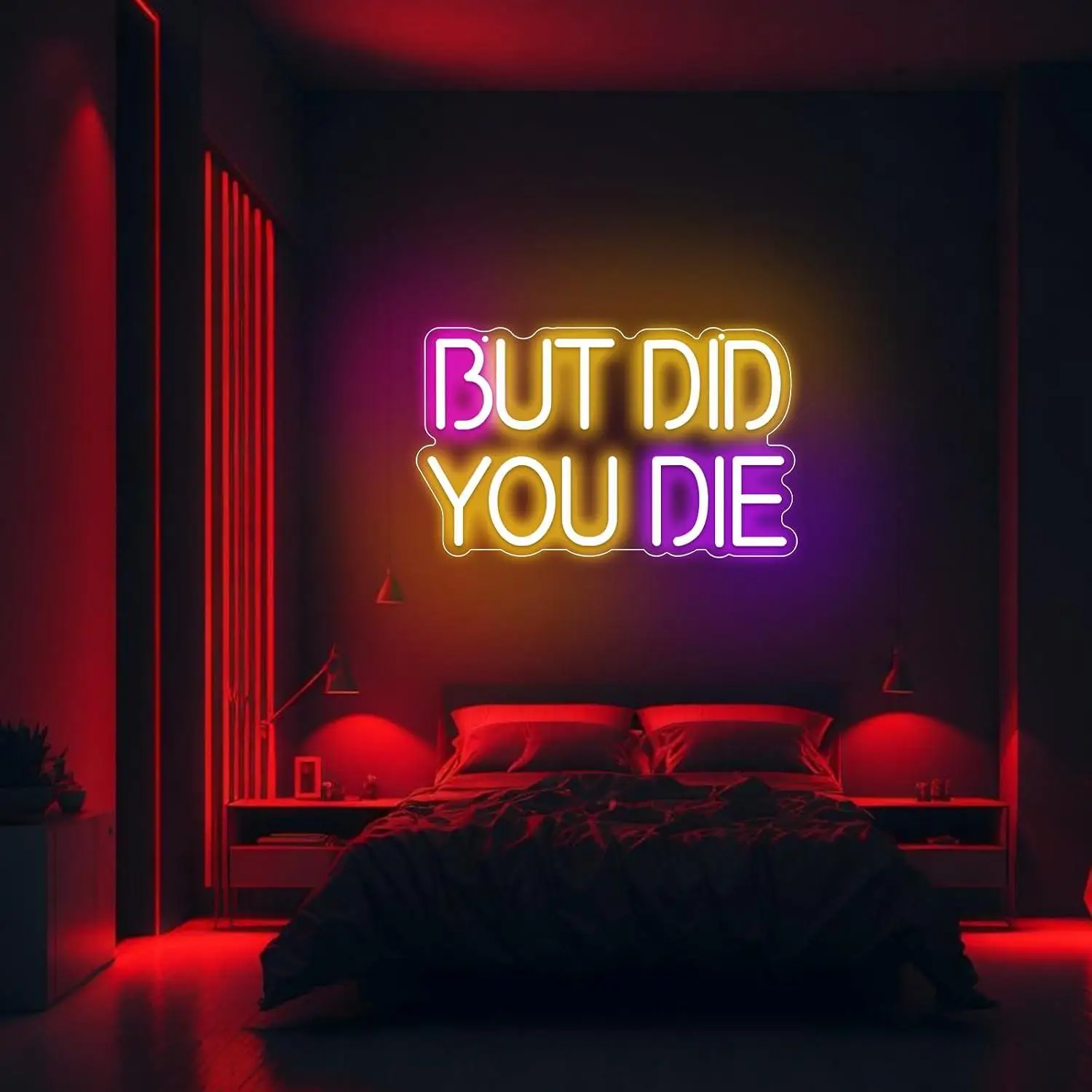 But Did You Die Neon Sign USB Dimmable LED Light for Man Cave Gym Office Bedroom Bar Party Wall Decoration Night Light Gifts