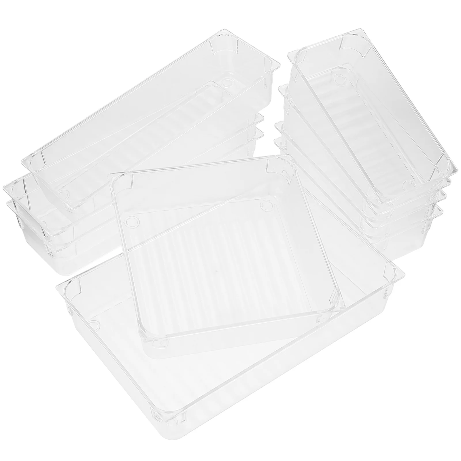 

1Set Premium Acrylic Drawer Organizer Box with Rounded Corners for Kitchen Bathroom Closet Desk Storage Sundries Sorting