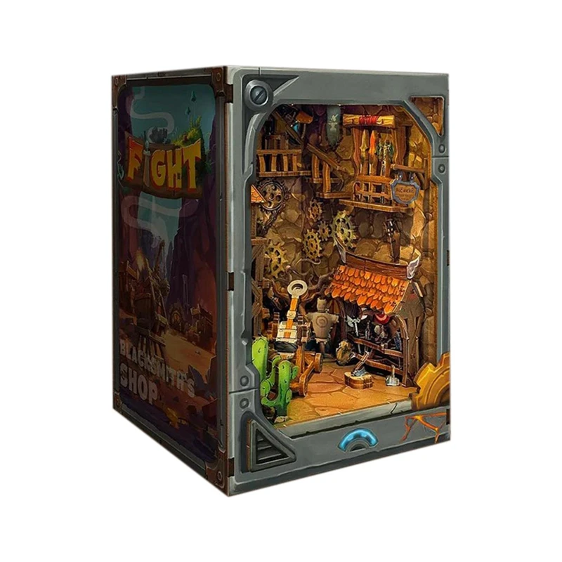 

Wooden Assembled Bookstand Explore Fantasy Unknown World Desktop Decoration Gift-Y46A