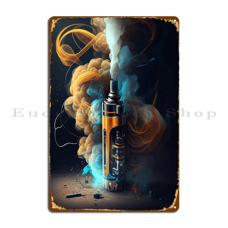 E Vape Zigarette Metallschild Club personalisierte Plaketten Wanddekoration Design Blechschild Poster