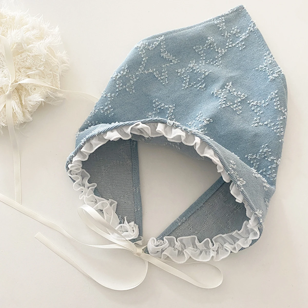 Star triangle scarf, lace denim headband, spicy girl scarf, bow tie, seaside atmosphere