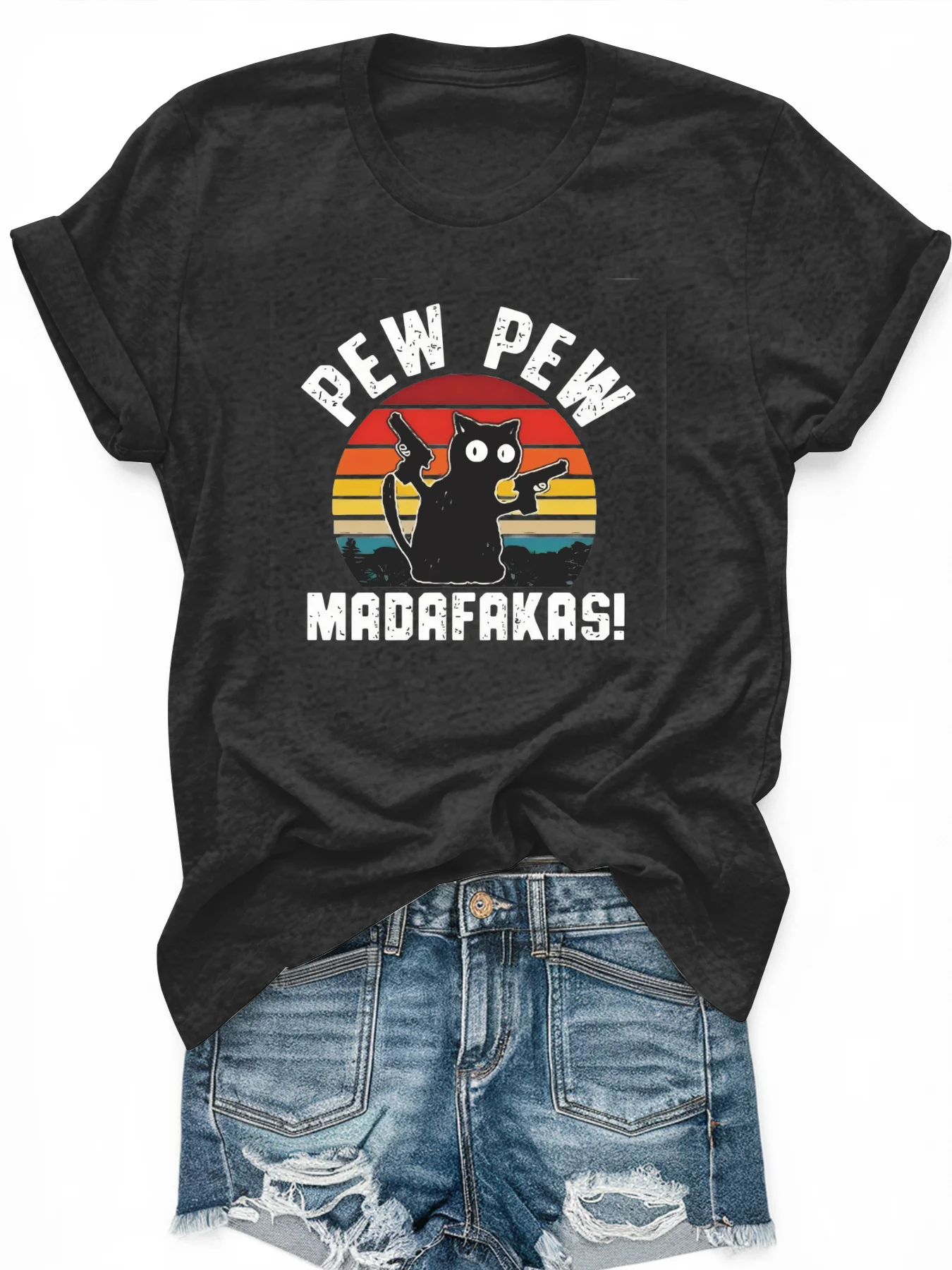 

Women's large-size printed short-sleeved T-shirt, loose and casual, soft, comfortable and breathable, outdoor sports