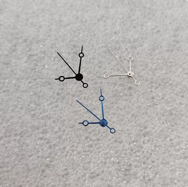 

Watch circular hands in blue, silver, and black, non-luminous, suitable for Japanese NH35 / NH36 / 4R / 7S movements.