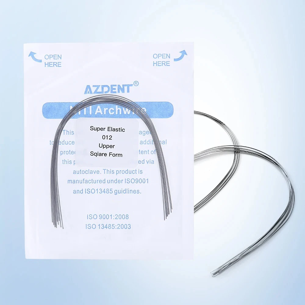 20Pcs(10Pcs Upper +10 Pcs Lower) /Set Azdent Super Elastic Nickel Titanium Wire Square Form Orthodontic Arch Wire