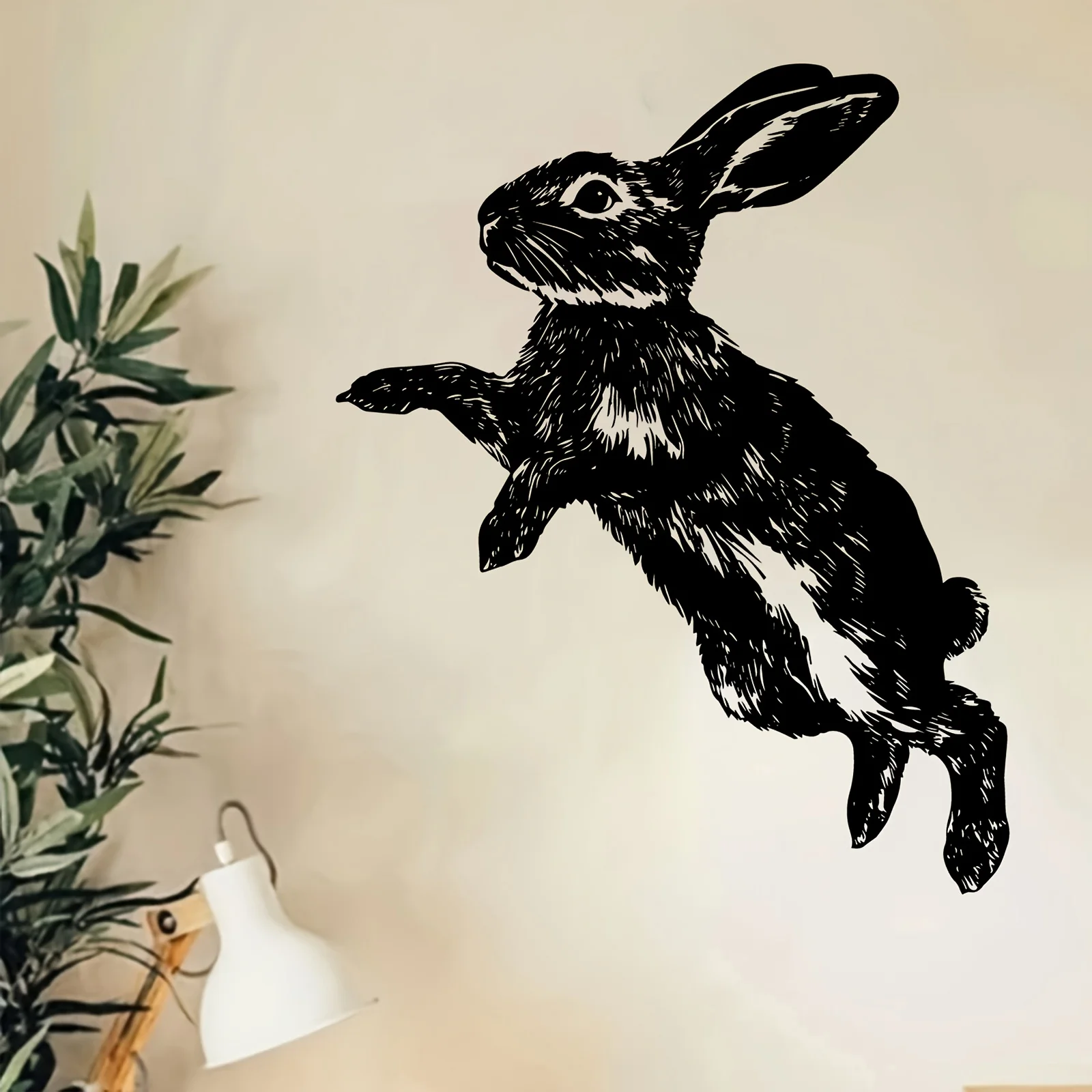 Brand Metal Rabbit Wall Art Iron Animal Sculpture Weatherproof Rustic Farmhouse Outdoor Garden Fence Patio Decor Unique
