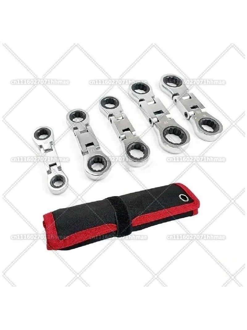 5pcs/set of Adjustable Ratchet Wrench Set 8   10-12   13-14   15-16   18-17  19mm