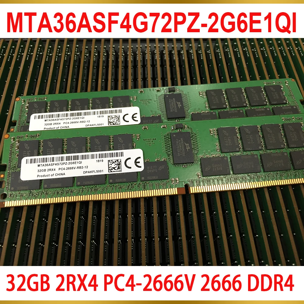 1Pcs For MT RAM 32G 32GB 2RX4 PC4-2666V 2666 DDR4 ECC Server Memory MTA36ASF4G72PZ-2G6E1QI