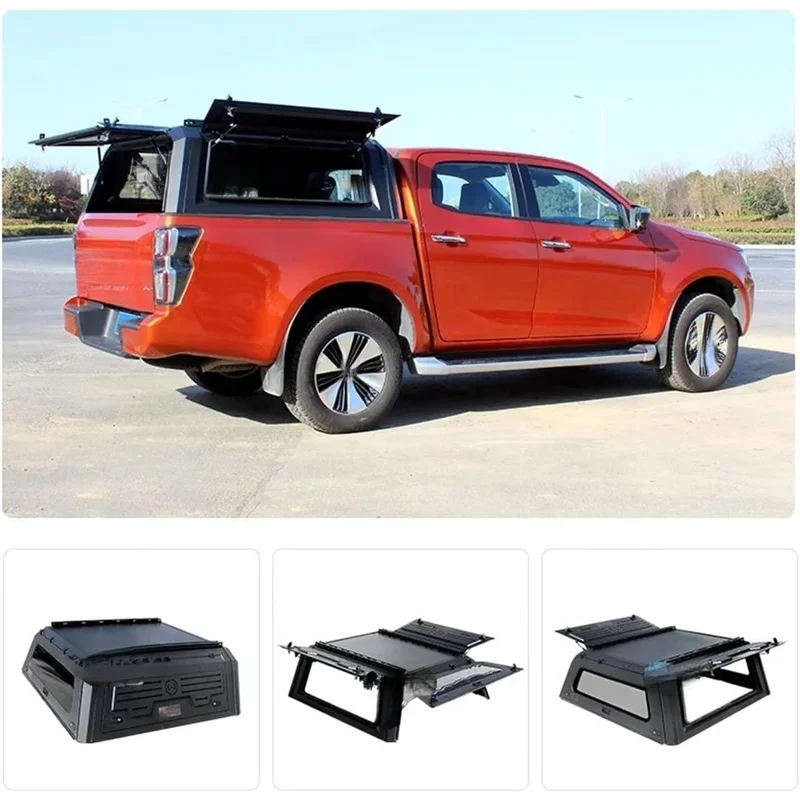 Car Accessories Waterproof Locking Aluminum Camper Topper Canopy Fit Ram 1500 Tacoma Hilux F150 Pickup Rear Cargo Bed