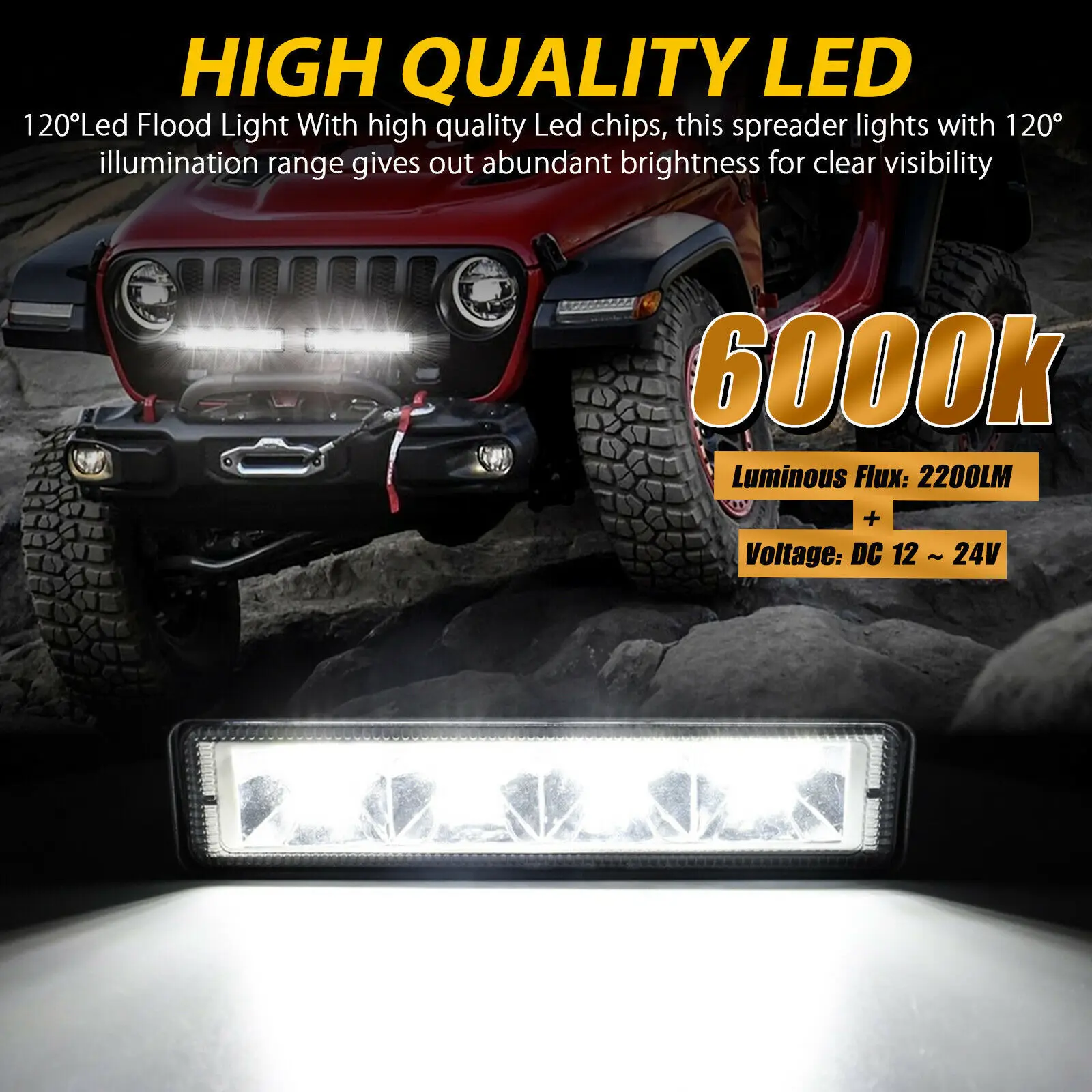 자동차 작업등 LED 바, 오프로드 SUV ATV 트랙터 보트 트럭 굴삭기, LED 콤보 빔, 4x4 24 LED 작업 바, 72W, 12V, 24V, 1 개