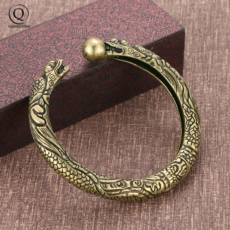 Vintage Brass Dragon Bracelet Jewelry Fashion Accessories Punk Men Link Chain Wristband Cuff Bracelets For Women Bangles Jewelry