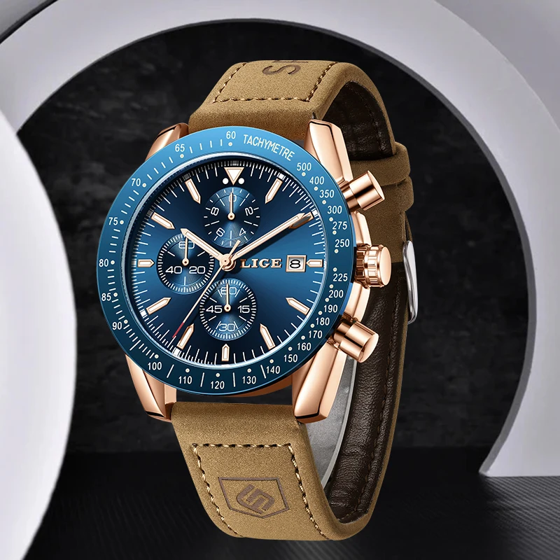 

LIGE Fashion Simple Watches for Man Classic Calendar Casual Sports Leather Belt Waterproof Luminous Military Quartz Wristwatches