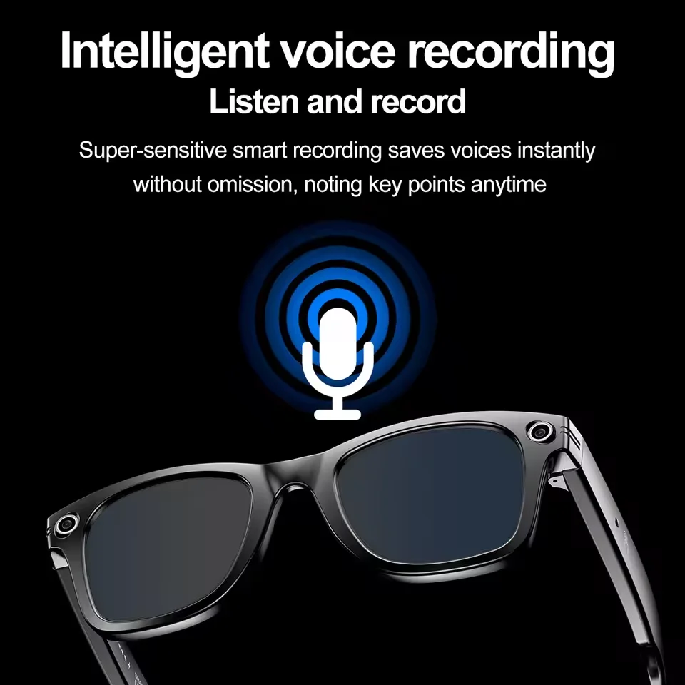 جديد 8 مليون بكسل كاميرا النظارات الذكية تسجيل مقاطع الفيديو AI التعرف على الصور الرد على الترجمة مقاوم للماء نظارات الضوء الأزرق