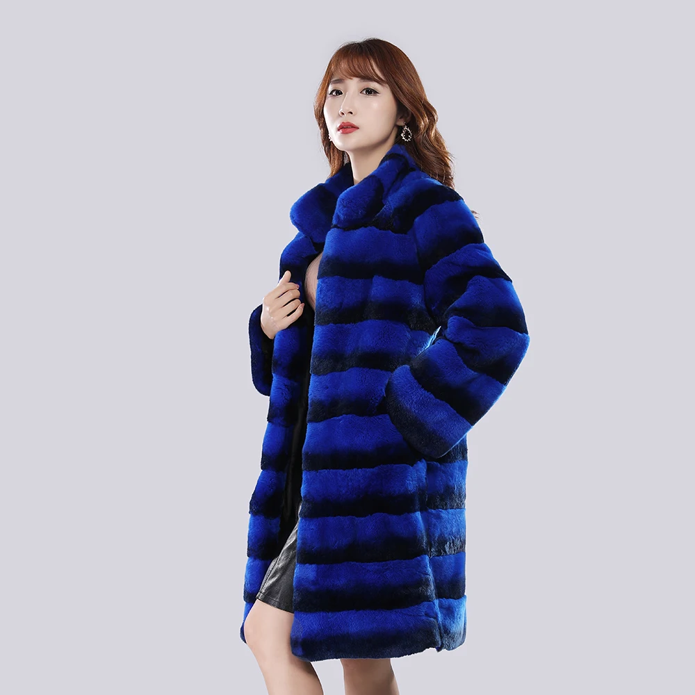 2024 Fashion Import Real Rex Rabbit Fur Coats Women High Quality Winter Warm Thick Natural Rabbit Fur Jackets Female Oversize