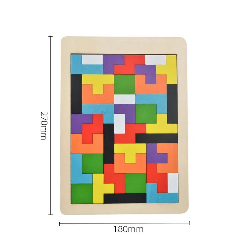 Puzzle 3D en bois pour enfants, jouet en forme de document, jeux de réflexion, tangrammes