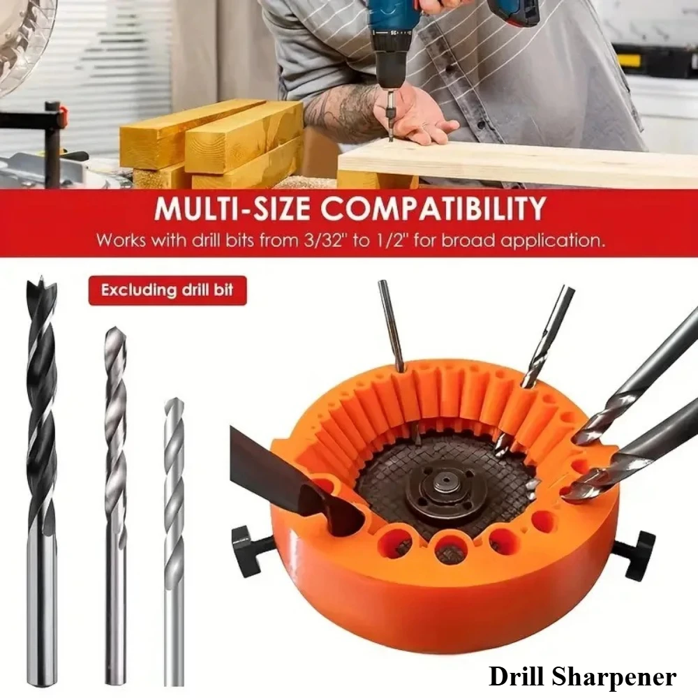 Anti-Stripping Angle Grinder Drill Bit Sharpener 2-13mm 20 Holes with Metal Thread Inserts Fit 115/125 Grinders Renew Old Bits