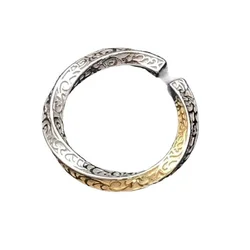 Popular Gold Silver Collision Lines Pattern Ring For Men Jewelry Opening Top Quality S925 Jewelry Male Ring Gift For Borfriend