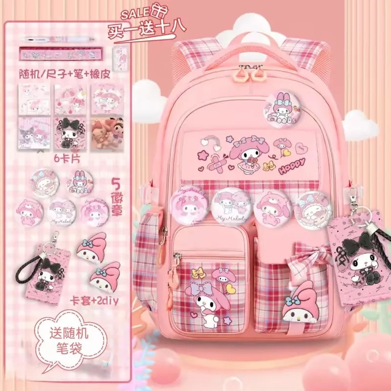 Cinnamoroll Kulomi Backpack Female Elementary School Students In Grades One Two Three Six Large Capacity Spine Protection Backpa