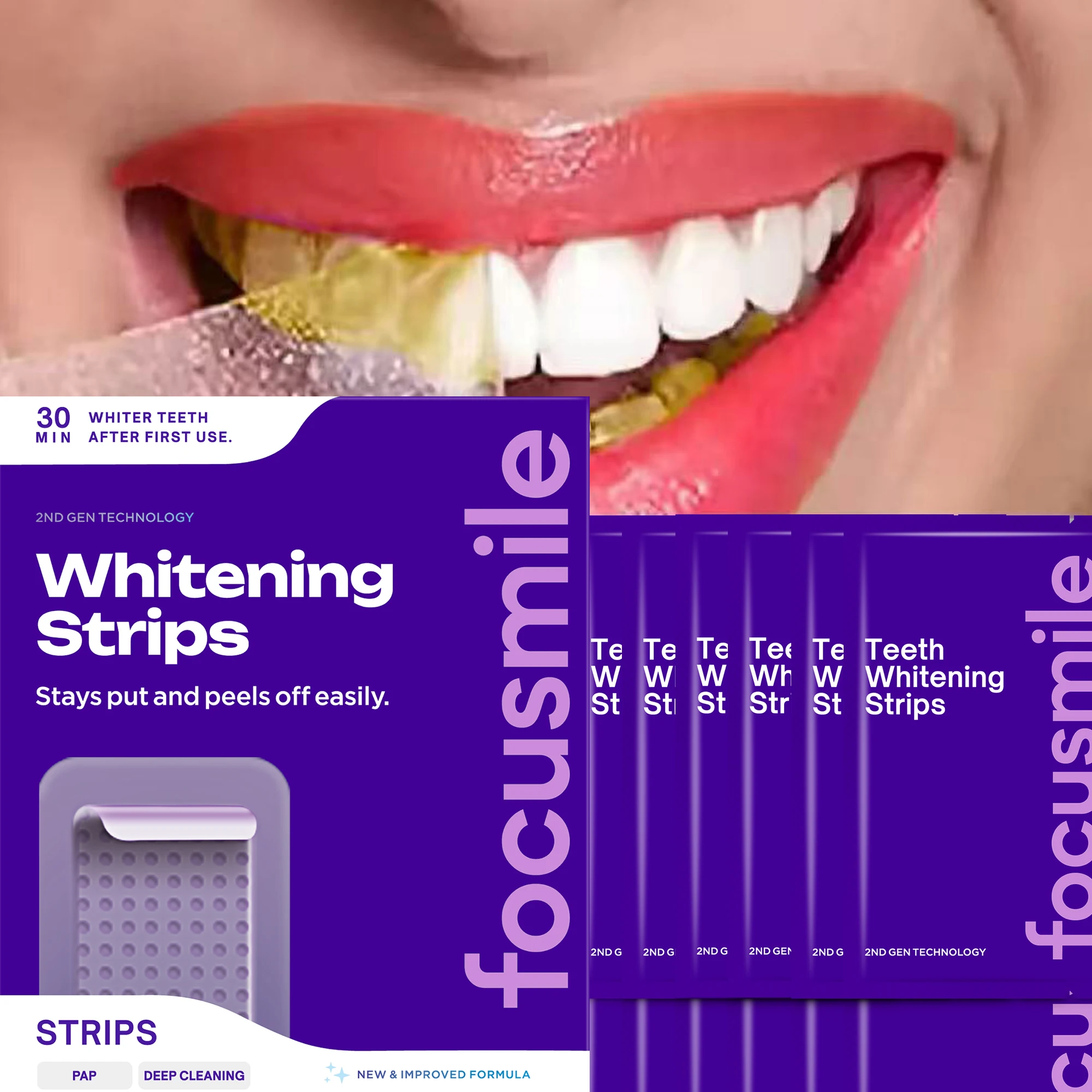 7/14 Pairs Teeth Brightening Strips for Teeth, 9D Whitener Strips Reduced Sensitivity White Strips for Teeth Whitening