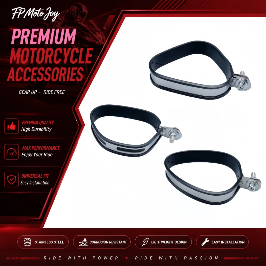 Universal Triangular Metal Exhaust Hanger Ring, Stainless Steel Motorcycle Exhaust Muffler Mount Bracket, Modified Exhaust Pipe