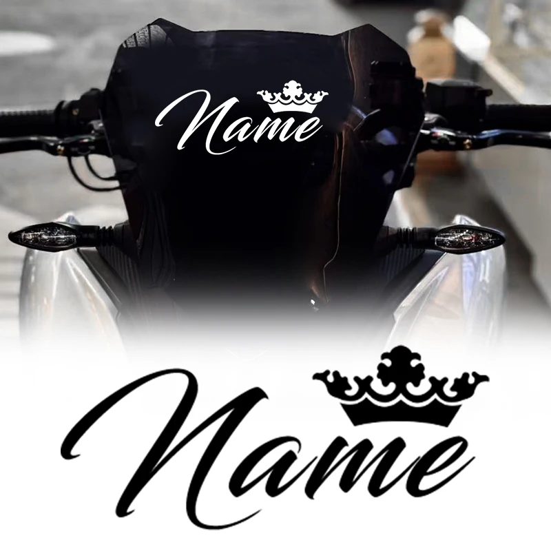 1PC Custom Your Name with Crown Personalized Motorcycle Sticker Self-Adhesive DIY Cup Car Waterproof Universal Vinyl Decals