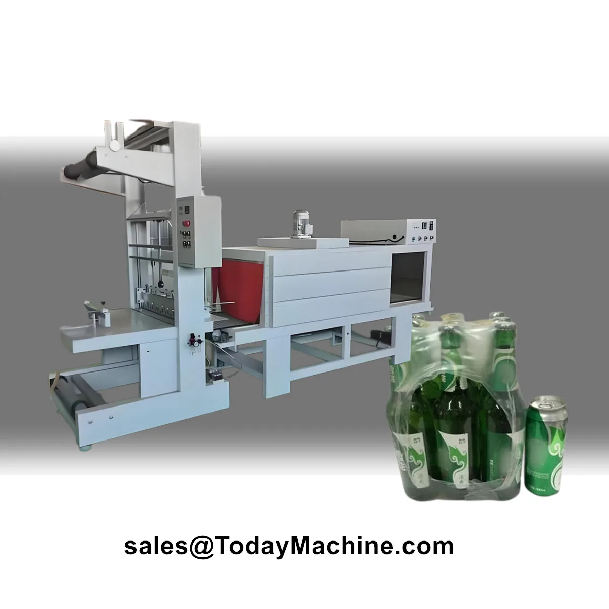 Máquina automática de embalaje de envoltura retráctil de película PE para 12 paquetes de cajas de latas de agua y botellas