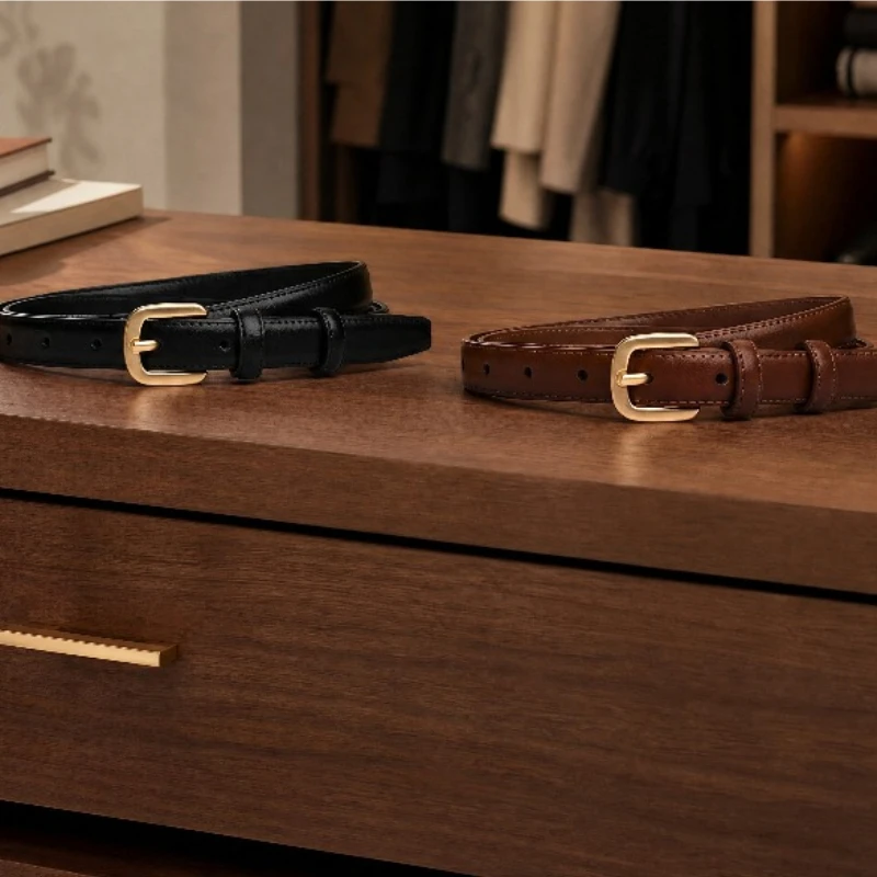 2-pack Casual Fashion Belt with Simple and High-end Feel, Needle Buckle Double Loop Belt Suitable for Daily Wear ND222