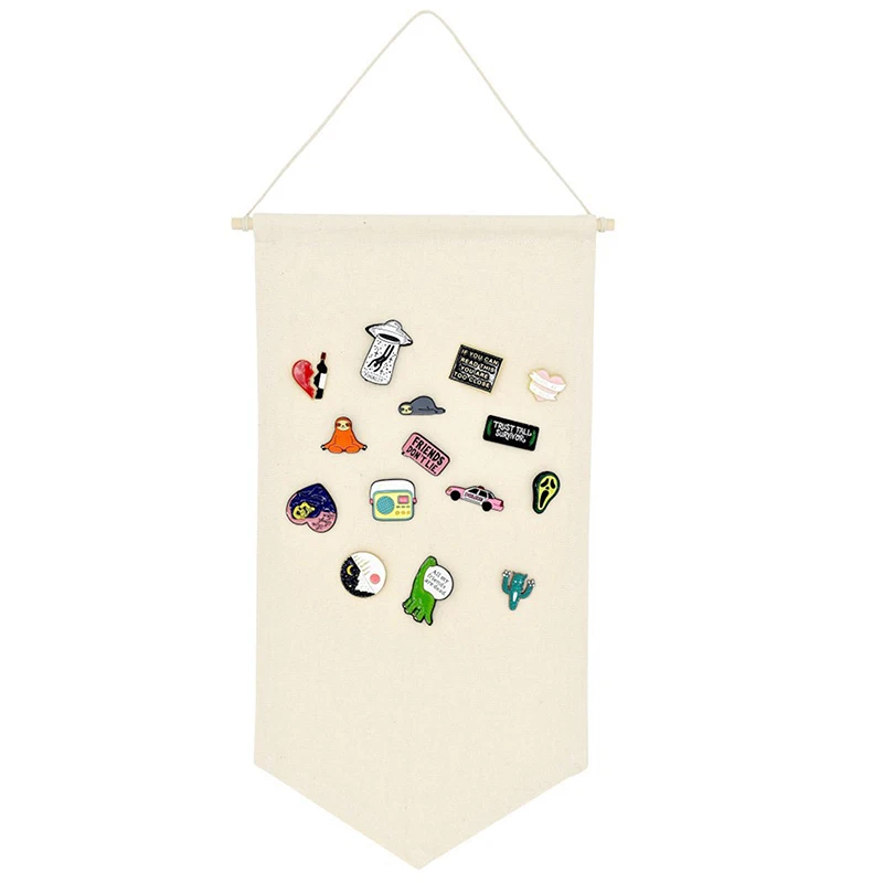 Badge Storage Display Clothe Hanging Wall Triangle Flag Brooch Board Large Brooch Storage Commemorative Box Pin Gift Collection