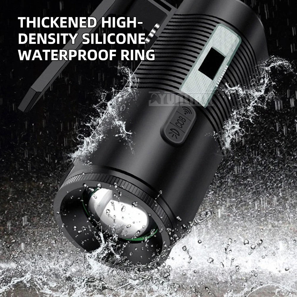  High Power Waterproof ,Long Lasting Night Fishing Flashlight,Ultra Bright Strong Light, White Yellow Purple Blue Light