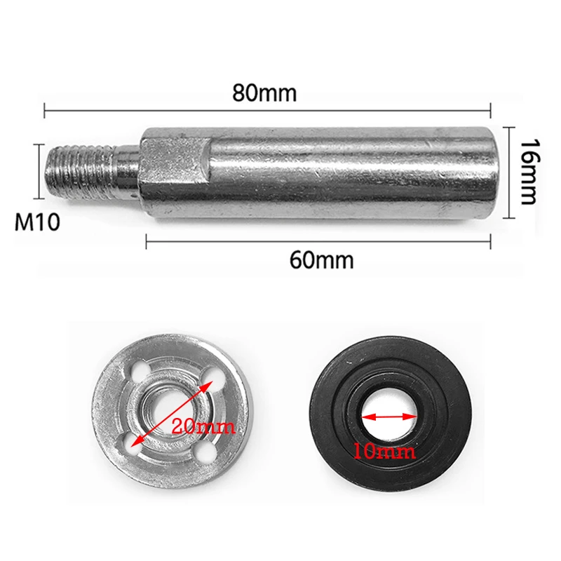 5 Sets 100 Type Angle Grinder Extension Rod with Pressing Plate Kits Polishing Machine Adapter Connecting Rods Power Tool Parts