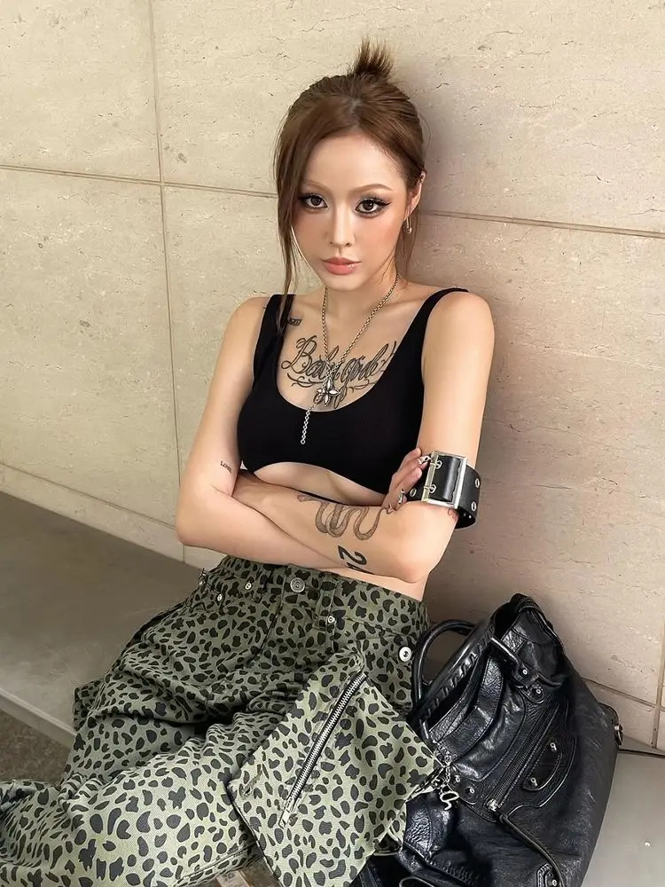 Women's 2026 Summer Cross Lace Up Design Cropped Camisole Tank Top Slim Fit Sweet Coquette Streetwear Layering Hot Girl