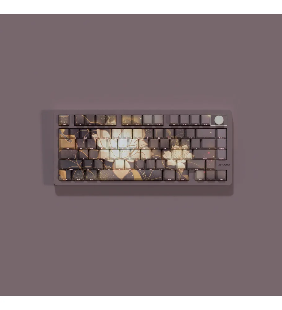 Lotus lotus root advanced sense keycap two-color injection molding side engraving light transmission original PBT thermal