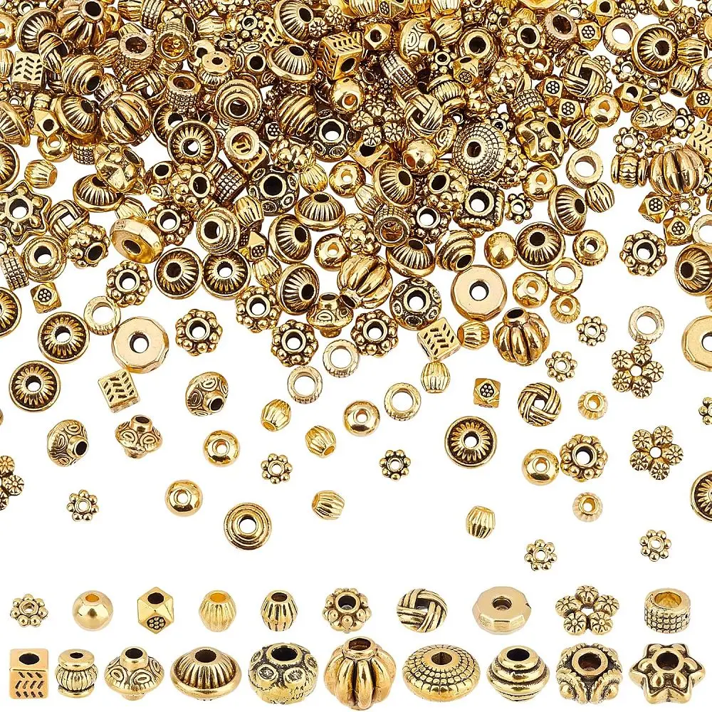 

1 пакетик, бусины-разделители из сплава, смешанные формы, смешанные цвета, 100 г/комплект, 180 ~ 200 шт./100 г