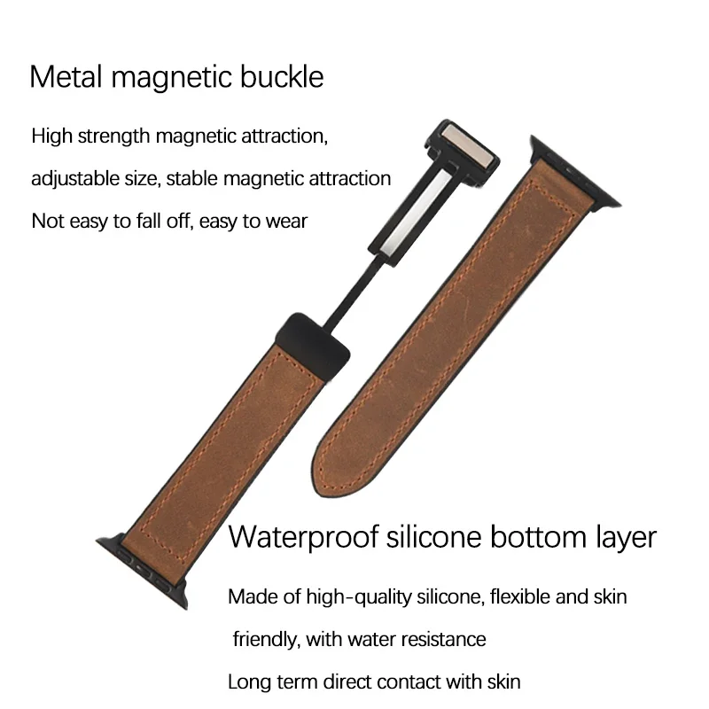 Силиконовый + кожаный ремешок для Apple Watch Band 49 мм, 44 мм, 45 мм, 42 мм, 40 мм, аксессуары, браслет для iWatch Ultra Series 9 8 7 SE 6 5 4