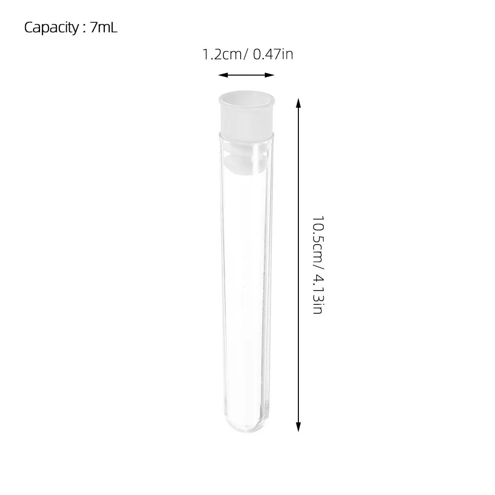 100Pcs Plastic Clear Plastic Test Tube For Bead Storage Tubes Science Teacher Transparent Small Leakproof