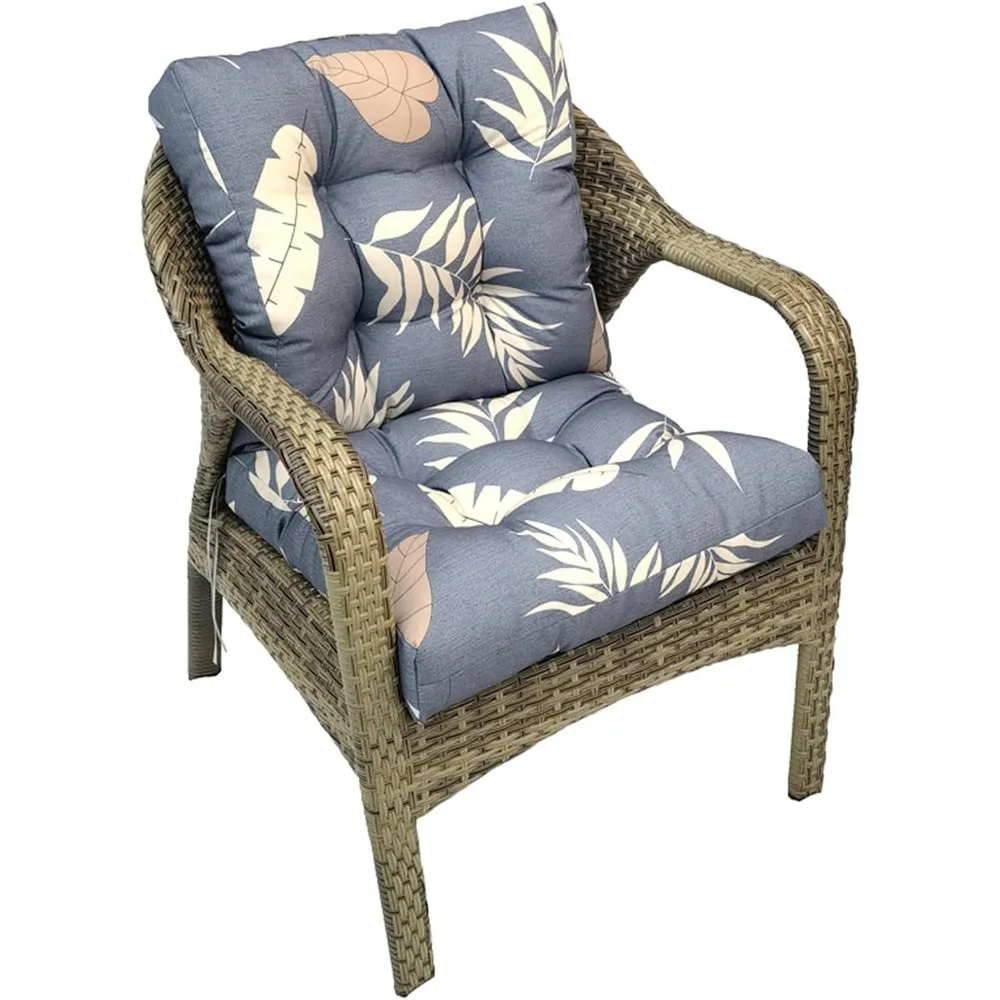 

Подушки для уличных стульев, водонепроницаемая, с низкой спинкой и цветочным принтом, 41,7*20,8*3 дюйма, толстая, с тафтингом, плетеная подушка для уличного стула