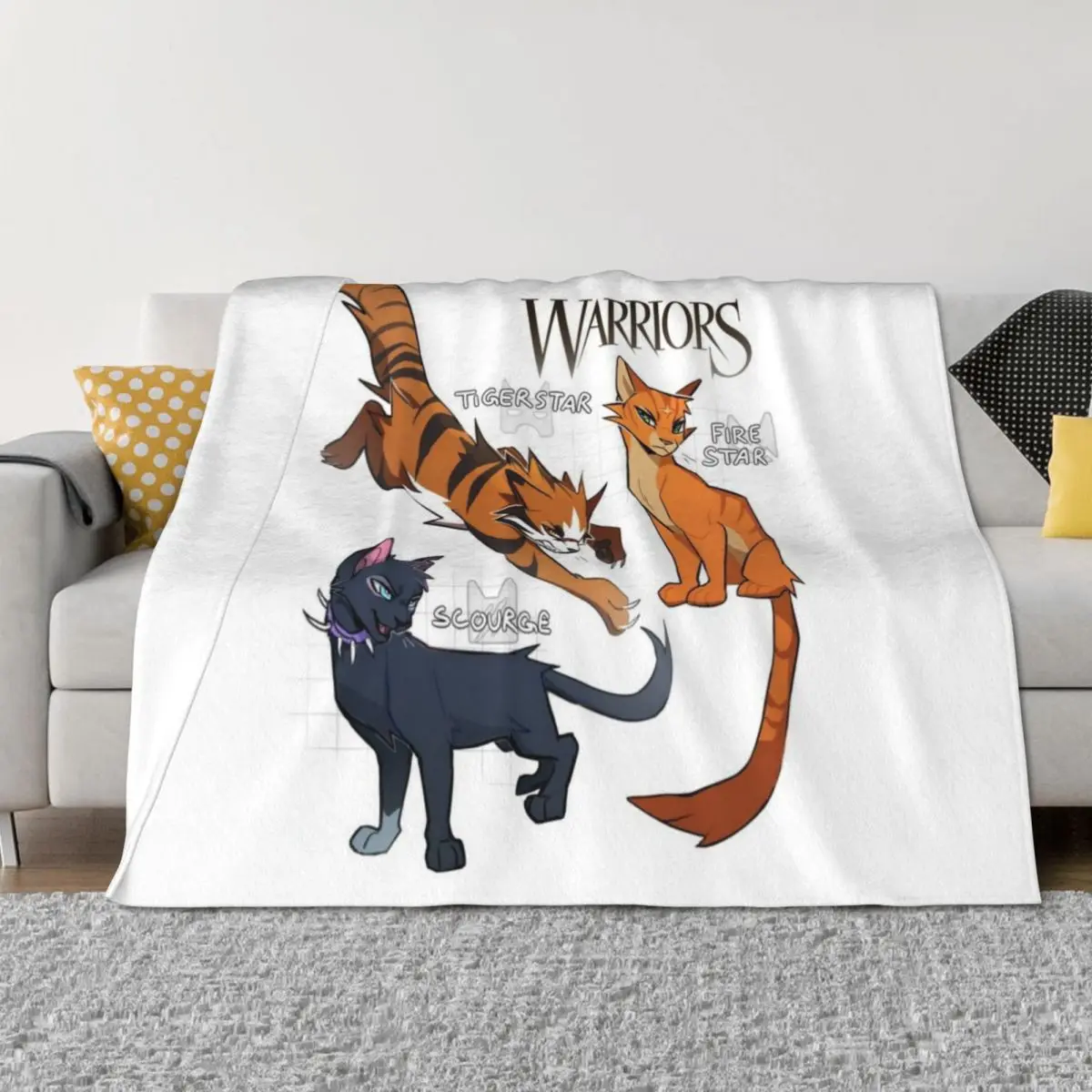 

Firestar, Tigerstar and Scourge from Warrior Cats - The Darkest Hour Throw Blanket Cute Plaid Sofa Quilt Warm Blankets