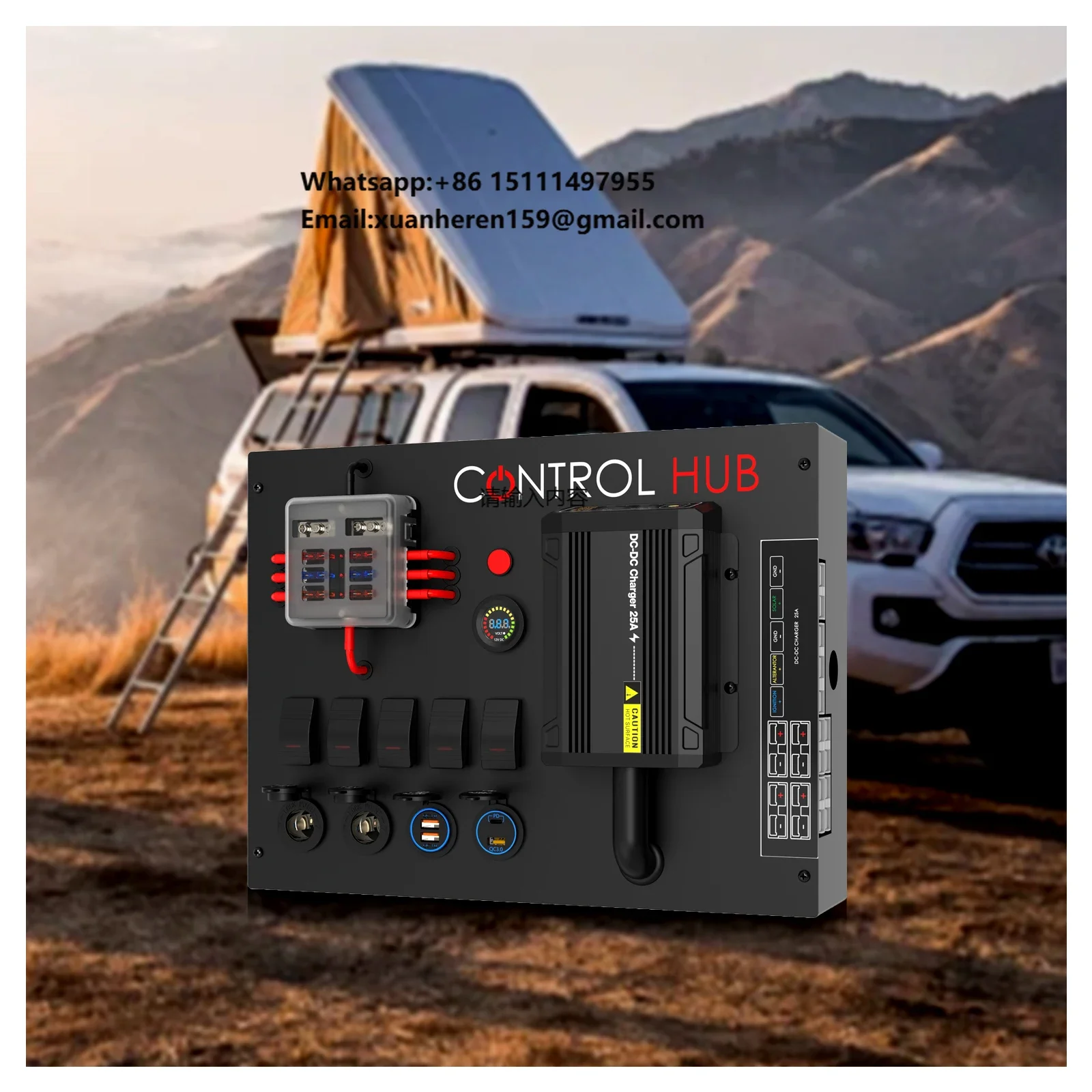 

12V/24V Electric Distribution Control Hub Power Equipment Control Box for Marine Car ATV UTV RV Boat