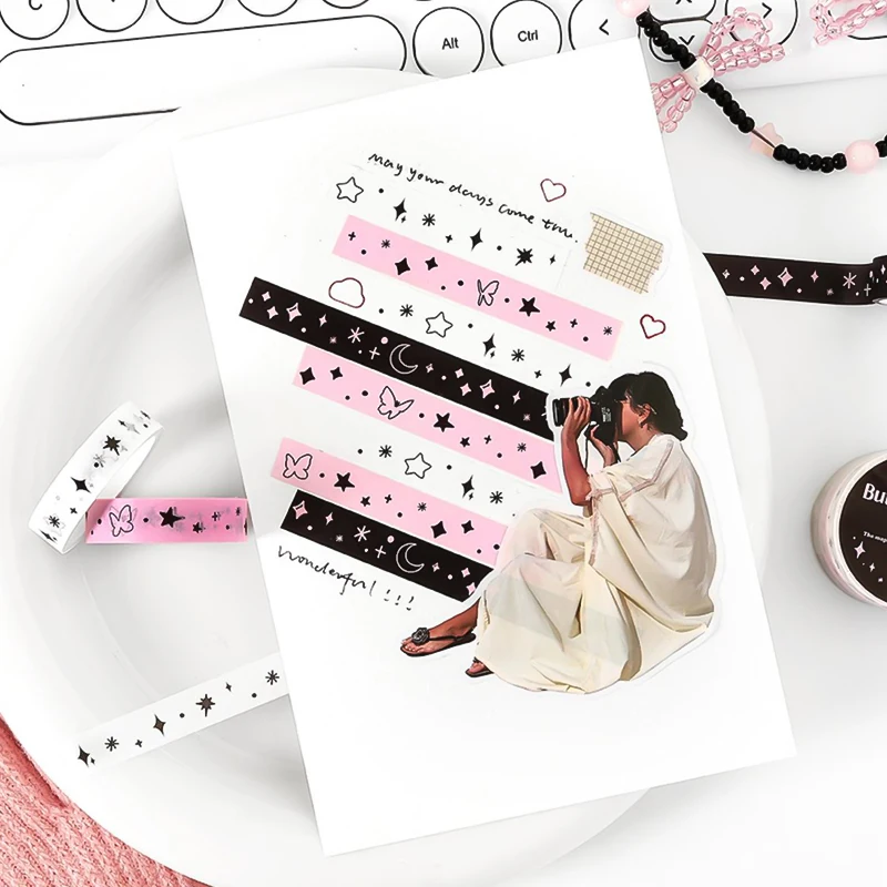 Mr. Paper, 8 Styles, 200cm/roll，Washi Tape, Mini Small Pattern Cute Stickers DIY Scrapbook Base Collage Diary Decoration Tape