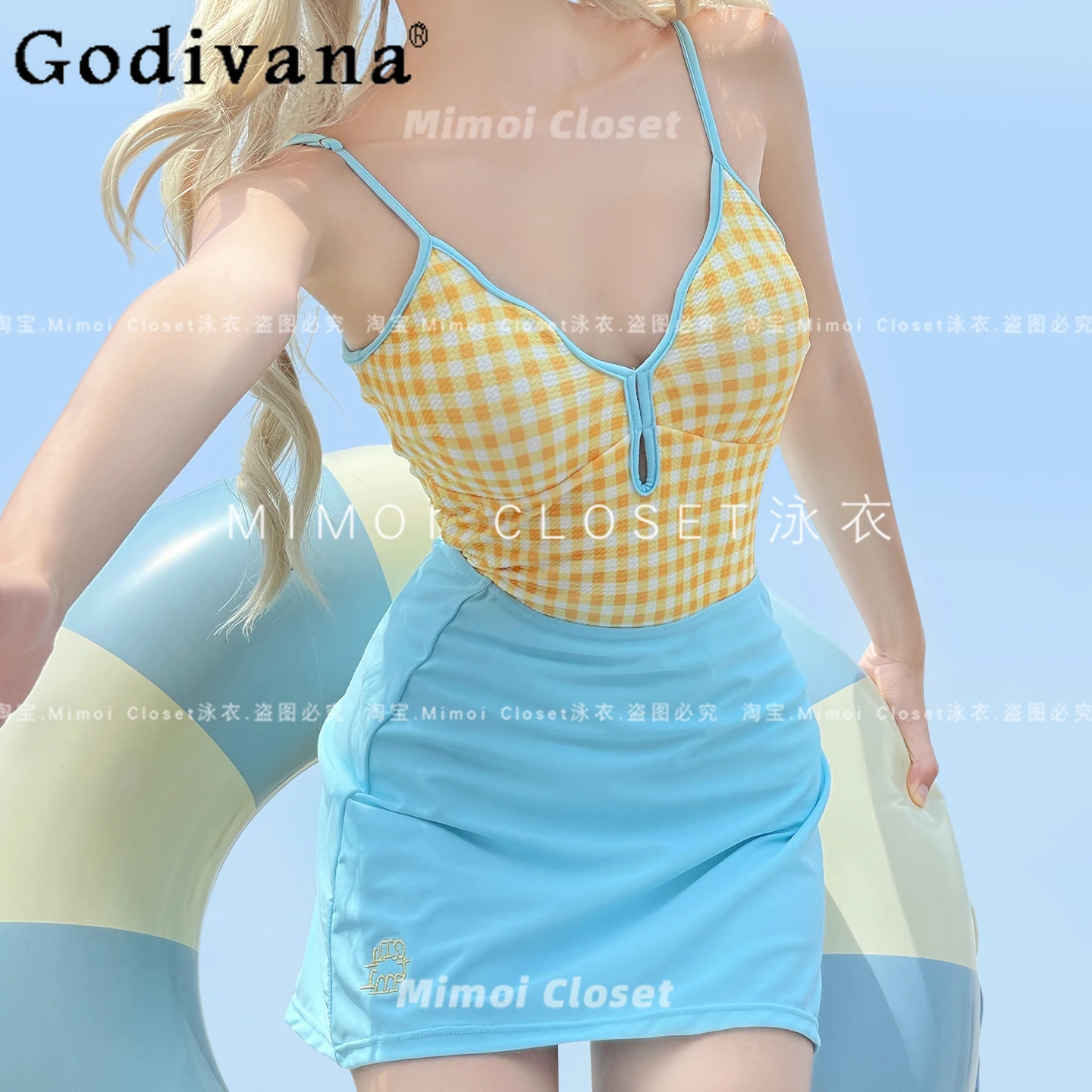 

2025 Summer New Sweet Swimsuit Girls Beach Vacation Two-Piece Swimwear Student Kawaii Y2K Swimming Suit for Women