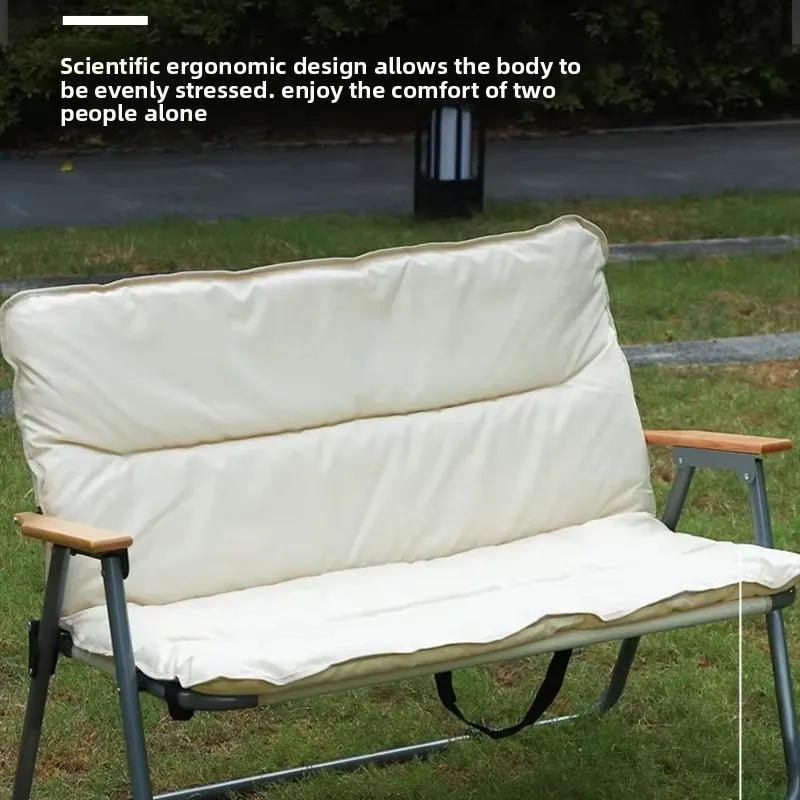 Outdoor camping folding chair beach lounger double leisure multifunctional backrest fishing chair Oxford cloth modern style