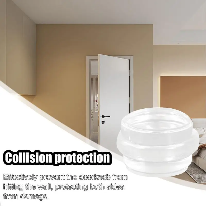 No Punching Cylindrical Door Stop Transparent Acrylic Round Anti-Collision Silent Flooring Door Protect Walls Furniture Cushion