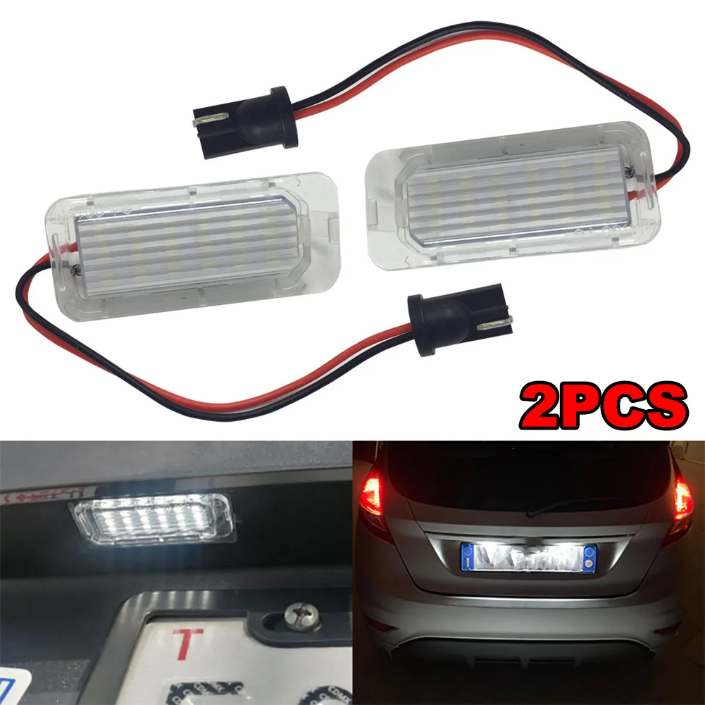 

1/2X Canbus LED Number License Plate Light Lamp For Ford Focus 5D Fiesta Mondeo MK4 C-Max MK2 S-Max Kuga Galaxy 6000k White 12V