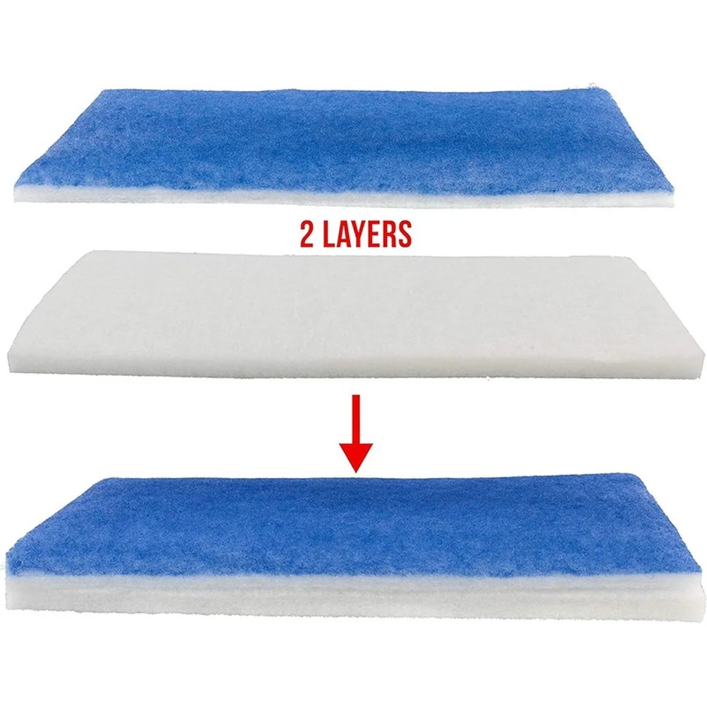 8pcs Fiberglass Filter Cotton for Spray Booths 2 Layer For High Density 405 x 185 x 20 mm Blue White Vent Hood